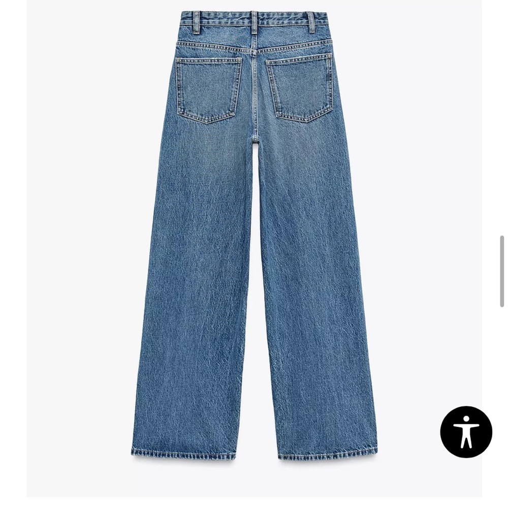 Zara TRF high waist crossover waist wide leg jeans - Picture 5 of 8